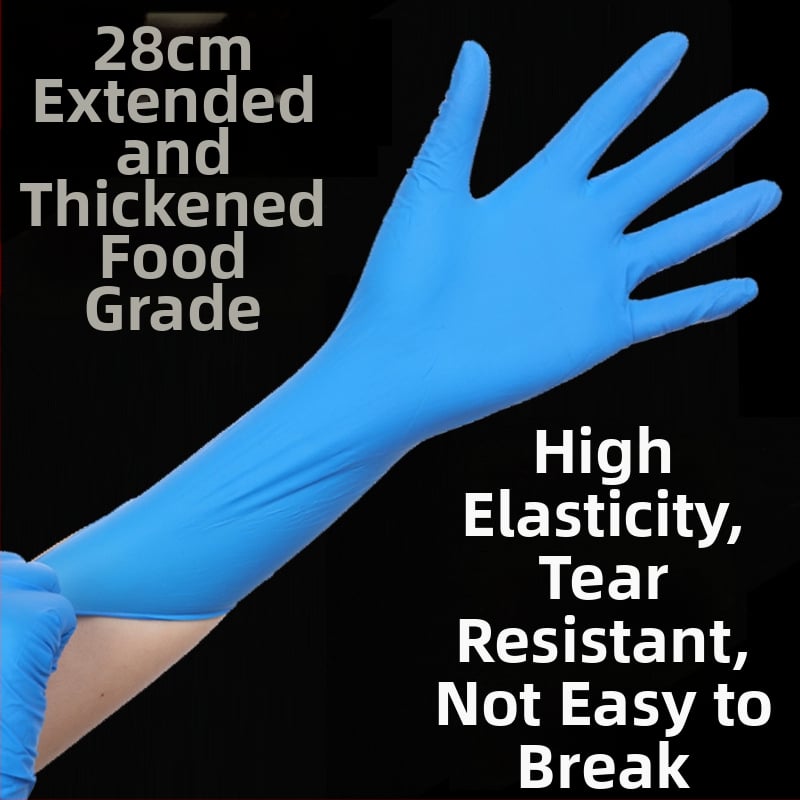 Vienkartinės nitrilinės pirštinės maisto pramonei, anti-slip, storis 0.2-0.3 mm, vientisas dizainas, privatūs ženklinimo sprendimai