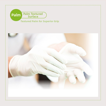 Vienkartinės latekso pirštinės - be pudros, tekstūruotas paviršius, neslidžios – maitinimui, grožio paslaugoms ir namų darbams