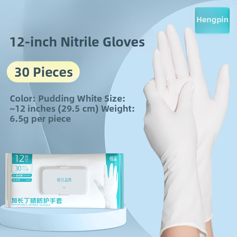 Vienkartinės nitrilo pirštinės virtuvės ir maisto perdirbimui – Prekės ženklas: Hangkang Medical / Hengpin; Svoris: 4; Naudojimo sritis: maisto perdirbimas, kasdienė namų naudojimas