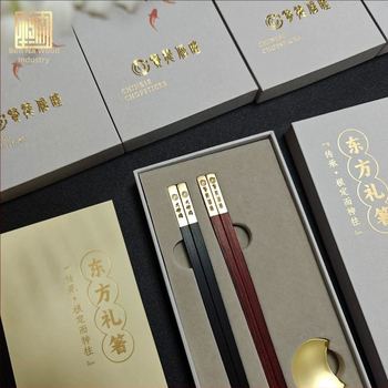 Štapići za jelo od ružinog drveta, novi kineski stil, s graviranim logotipom, darovni set, 2 para