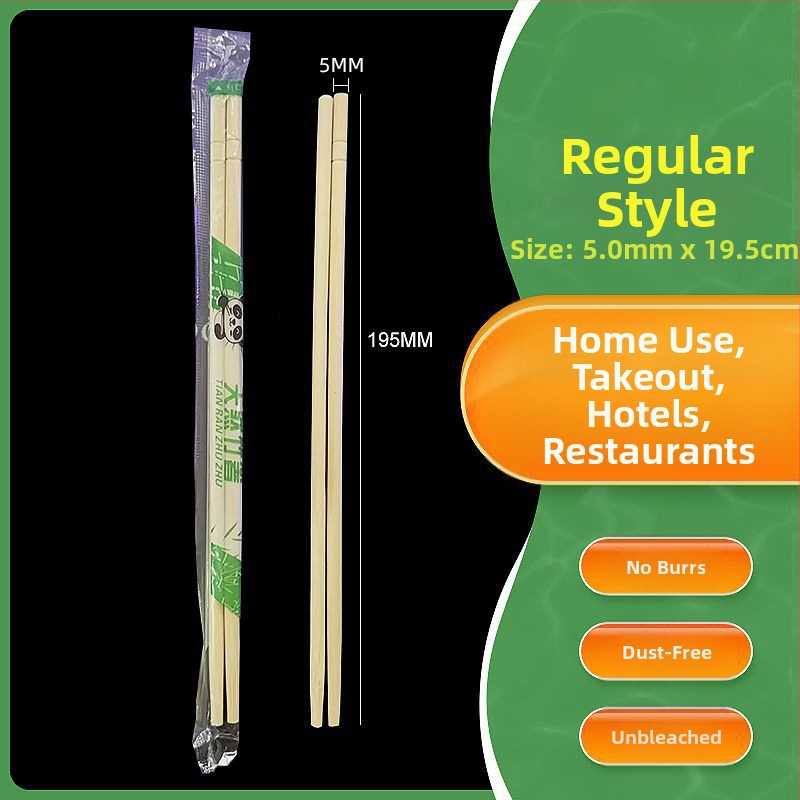 Vienkartinės lazdelės valgymui, atskirai įpakuotos, restoranams ir greitam maistui, 100 ar 200 porų pakavimas, biologiškai skaidžios