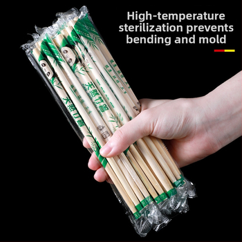 Vienkartiniai bambusiniai lazdelės, atskirai supakuotos komerciniam maitinimui, 50 porų pakuotėje, mikrobangų krosnelė netinka, biologiškai skaidūs
