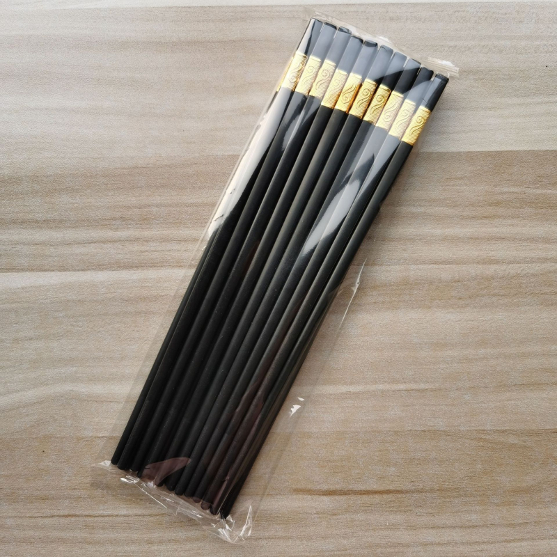 Ötvözetes evőpálcikák készlet, 10 pár, csúszásmentes, sterilizálható, gépi polírozott felület, szállodák és otthoni használatra