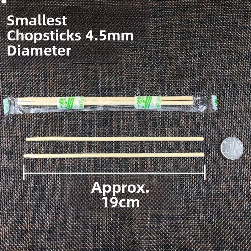 Vienkartinės bambuko lazdelės, higieniškas apvalus dizainas, 50 vnt., atsparios aukštoms temperatūroms, atskirai pakuotos