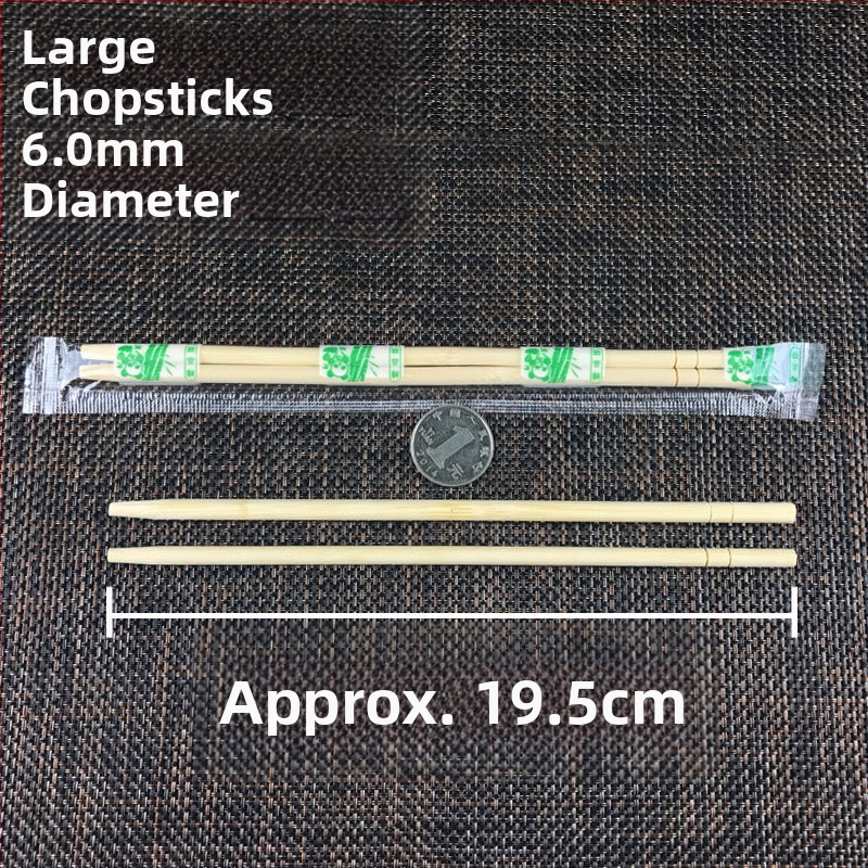 Vienkartinės bambuko lazdelės, higieniškas apvalus dizainas, 50 vnt., atsparios aukštoms temperatūroms, atskirai pakuotos