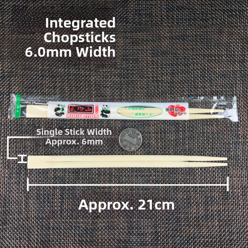 Vienkartinės bambuko lazdelės, higieniškas apvalus dizainas, 50 vnt., atsparios aukštoms temperatūroms, atskirai pakuotos