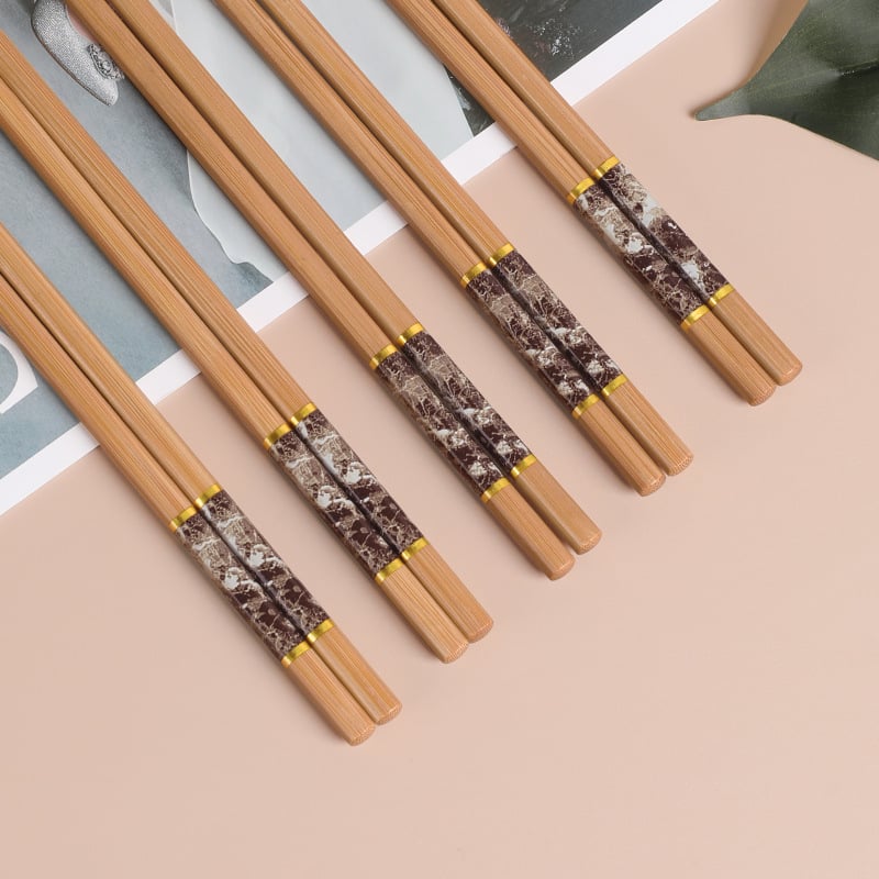 Drvene štapiće za jelo, lagani luksuzni retro stil, biološki razgradivi, 10 pari