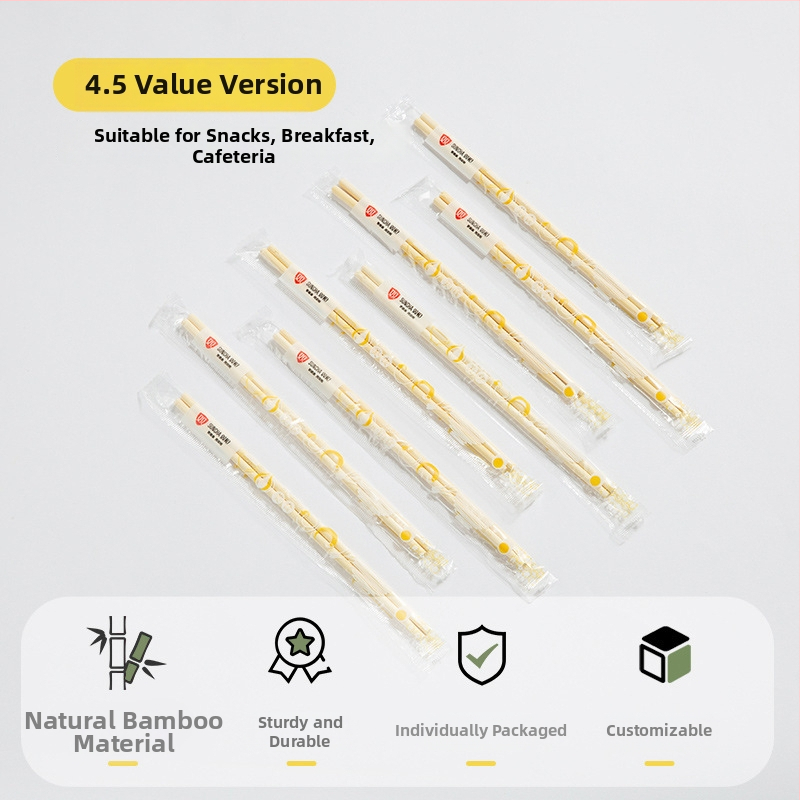 Double Gun vienkartinės bambuko lazdelės, karbonizuotos, apvalios, keturių dalių rinkinys, atskirose pakuotėse