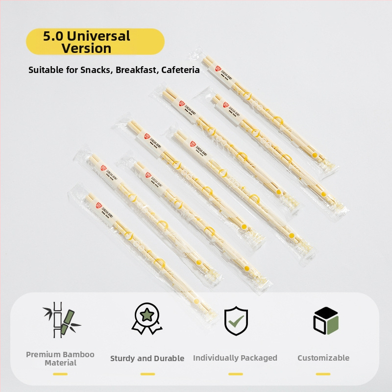 Double Gun vienkartinės bambuko lazdelės, karbonizuotos, apvalios, keturių dalių rinkinys, atskirose pakuotėse