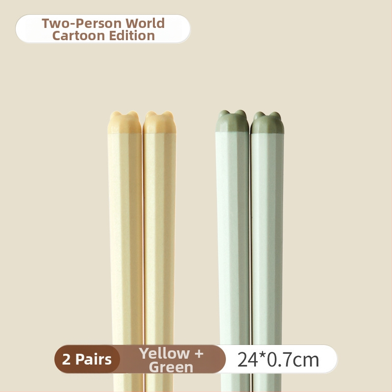 One Chestnut Lydiniai metaliniai lazdelės su karikatūriniu dizainu - Karikatūra, Kūrybingas stilius, PET+pluoštas+ABS, Vienas komplektas vienam asmeniui, Pelėsiniai atsparūs, Anti bakterijoms, Aukštos temperatūros atsparumas