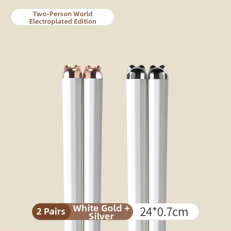 One Chestnut Lydiniai metaliniai lazdelės su karikatūriniu dizainu - Karikatūra, Kūrybingas stilius, PET+pluoštas+ABS, Vienas komplektas vienam asmeniui, Pelėsiniai atsparūs, Anti bakterijoms, Aukštos temperatūros atsparumas