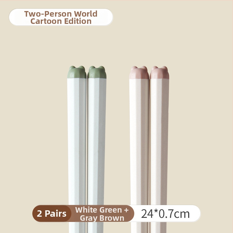 One Chestnut Lydiniai metaliniai lazdelės su karikatūriniu dizainu - Karikatūra, Kūrybingas stilius, PET+pluoštas+ABS, Vienas komplektas vienam asmeniui, Pelėsiniai atsparūs, Anti bakterijoms, Aukštos temperatūros atsparumas