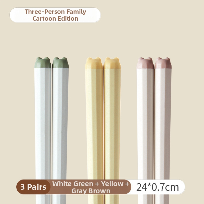 One Chestnut Lydiniai metaliniai lazdelės su karikatūriniu dizainu - Karikatūra, Kūrybingas stilius, PET+pluoštas+ABS, Vienas komplektas vienam asmeniui, Pelėsiniai atsparūs, Anti bakterijoms, Aukštos temperatūros atsparumas