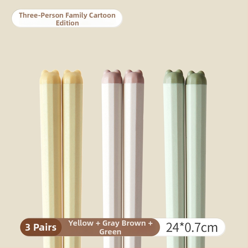 One Chestnut Lydiniai metaliniai lazdelės su karikatūriniu dizainu - Karikatūra, Kūrybingas stilius, PET+pluoštas+ABS, Vienas komplektas vienam asmeniui, Pelėsiniai atsparūs, Anti bakterijoms, Aukštos temperatūros atsparumas