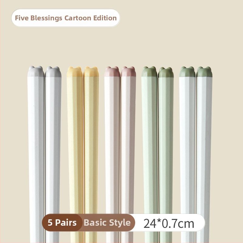 One Chestnut Lydiniai metaliniai lazdelės su karikatūriniu dizainu - Karikatūra, Kūrybingas stilius, PET+pluoštas+ABS, Vienas komplektas vienam asmeniui, Pelėsiniai atsparūs, Anti bakterijoms, Aukštos temperatūros atsparumas