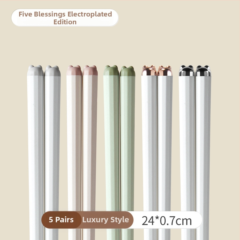 One Chestnut Lydiniai metaliniai lazdelės su karikatūriniu dizainu - Karikatūra, Kūrybingas stilius, PET+pluoštas+ABS, Vienas komplektas vienam asmeniui, Pelėsiniai atsparūs, Anti bakterijoms, Aukštos temperatūros atsparumas