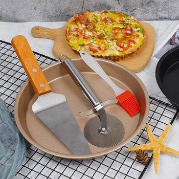 Set pladnjeva za pečenje pizze i kolača, okrugle, od karbonskog čelika s neprijanjajućim premazom