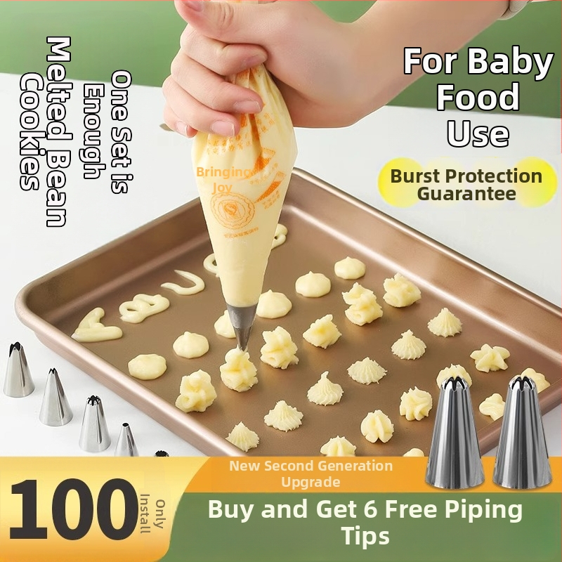 Dekoravimo maišelis su vienkartiniais antgaliais — pilnas dekoravimo priemonių komplektas vaikų maistui dekoruoti, išleistas 2024