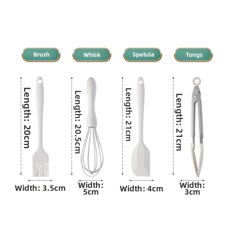 Zhituo nerūdijančio plieno 6 dalių kepimo įrankių rinkinys su baze, kiaušinių plakiklis, miltų sietas, kiaušinių sietelis, vaisių peilis ir žirklės