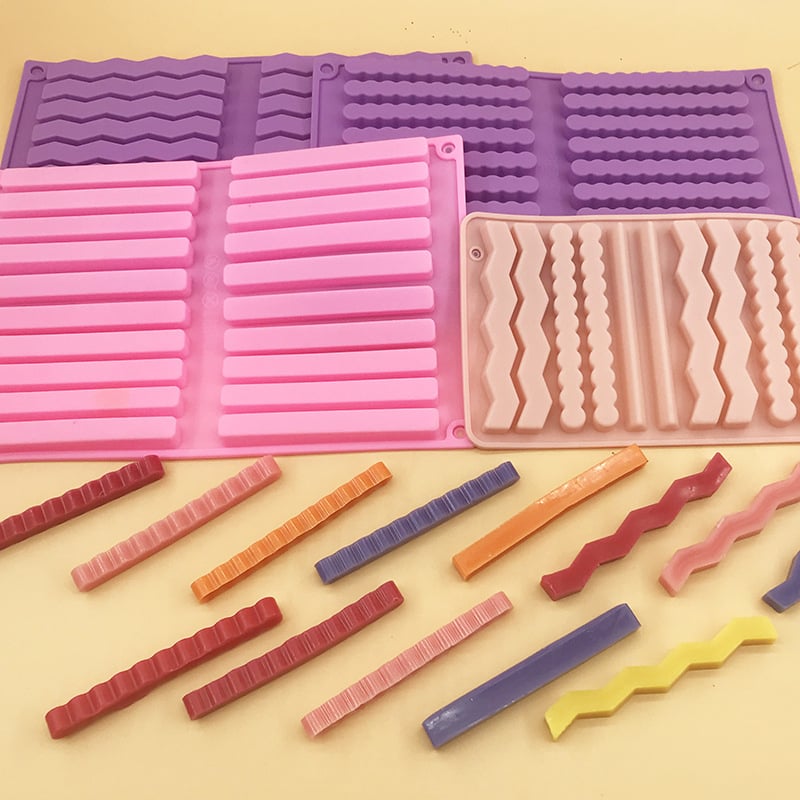 Set silikonskih kalupa za pečenje, 12 komada, dugi zavijeni i valoviti oblici za ukrašavanje torti