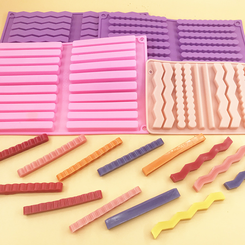 Set silikonskih kalupa za pečenje, 12 komada, dugi zavijeni i valoviti oblici za ukrašavanje torti