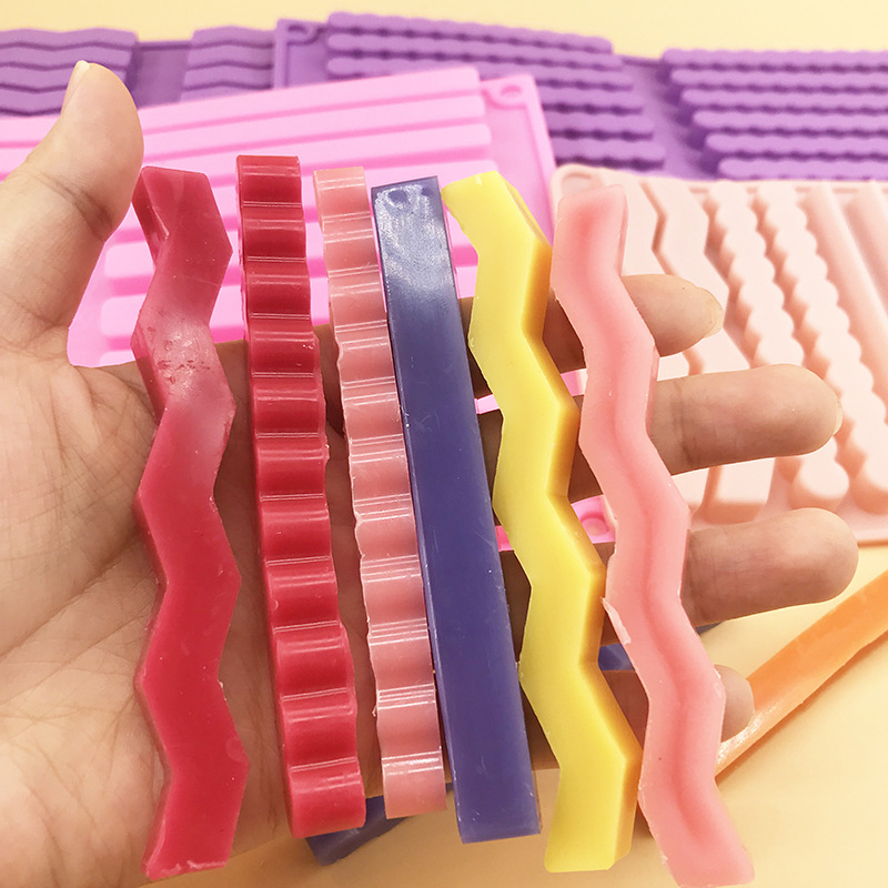 Set silikonskih kalupa za pečenje, 12 komada, dugi zavijeni i valoviti oblici za ukrašavanje torti