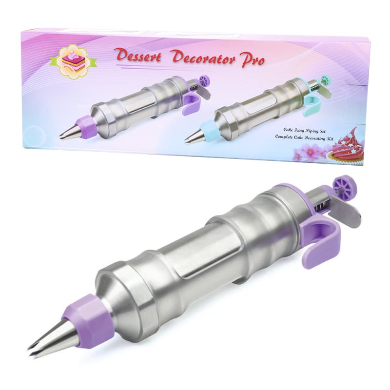 Kena dekoravimo pistoletas – nerūdijančio plieno, dekoravimo antgaliai rinkinys tortų dekoravimui, išleistas 2023 m.