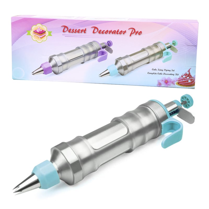 Kena dekoravimo pistoletas – nerūdijančio plieno, dekoravimo antgaliai rinkinys tortų dekoravimui, išleistas 2023 m.