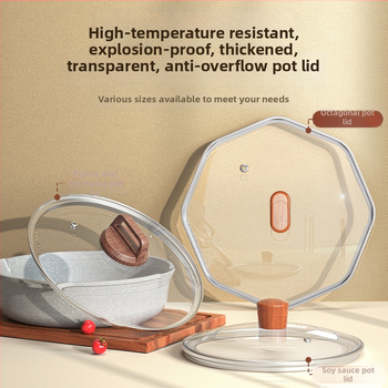 Weixiang universalus stiklinis dangtis puodams ir wokams – storas dangtis, atsparus aukštoms temperatūroms