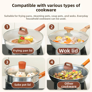 Weixiang universalus stiklinis dangtis puodams ir wokams – storas dangtis, atsparus aukštoms temperatūroms