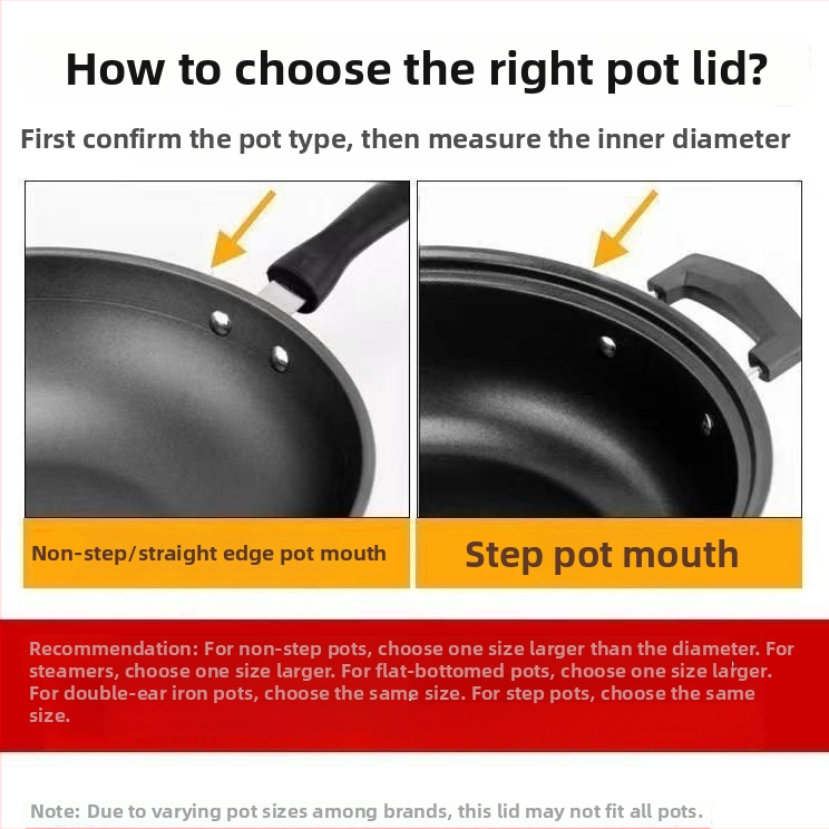 Stiklinis dangtis iš nerūdijančio plieno wokui ir puodams – skaidrus, 300 g, aukštos kokybės, modernus paprastas dizainas, Lucky Star Man