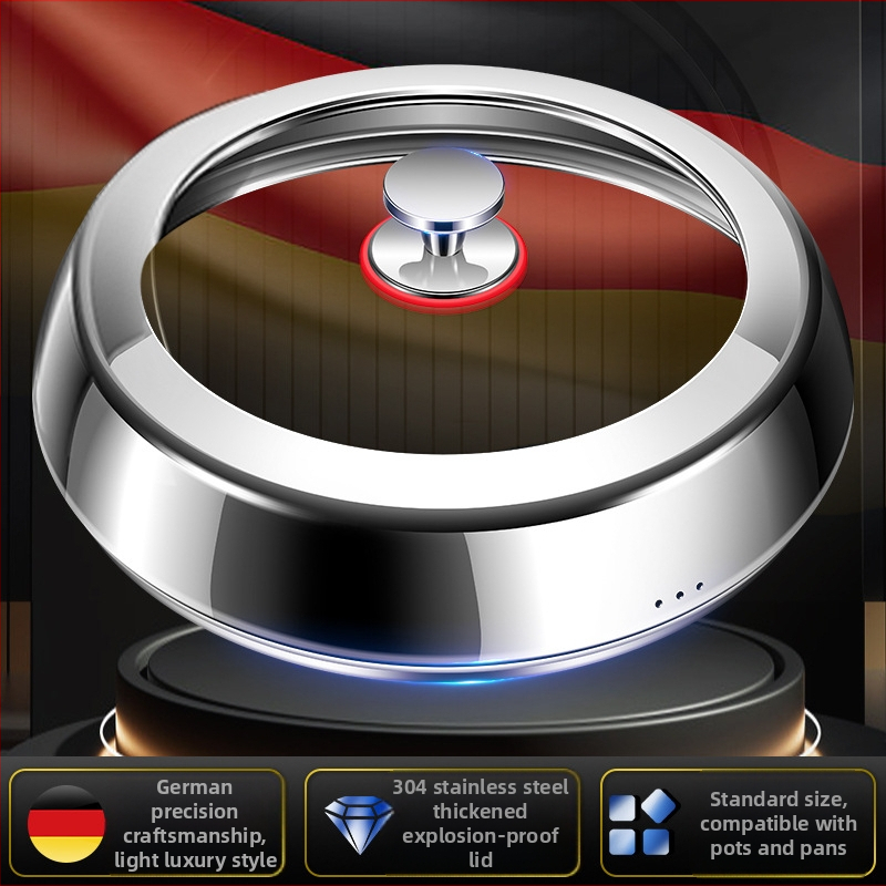Puodo dangtelis: 304 nerūdijantis plienas, kietintas stiklas, universalus daugiafunkcis virtuvės dangtelis su skaidriu langu, rankena iš nerūdijančio plieno.