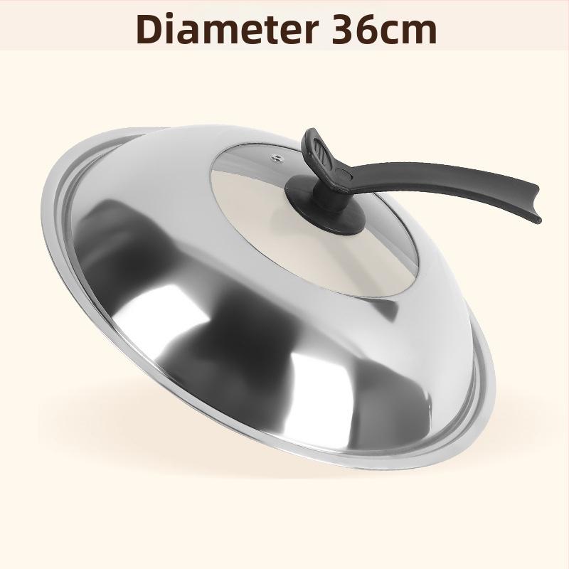 Nerūdijančio plieno puodo dangtis; storesnis stiklo dangtelis; skaidrus derinimo dangtelis (Medžiaga: Nerūdijantis plienas; Modelis: Kombinacinis dangtis; Svoris: 365 g; Stilius: Modernus paprastas)