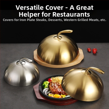 Nerūdijančio plieno kepsninės dangtis (201), apvalus teppanyaki keptuvės dangtis, aukštas kupolas, modelis 8888
