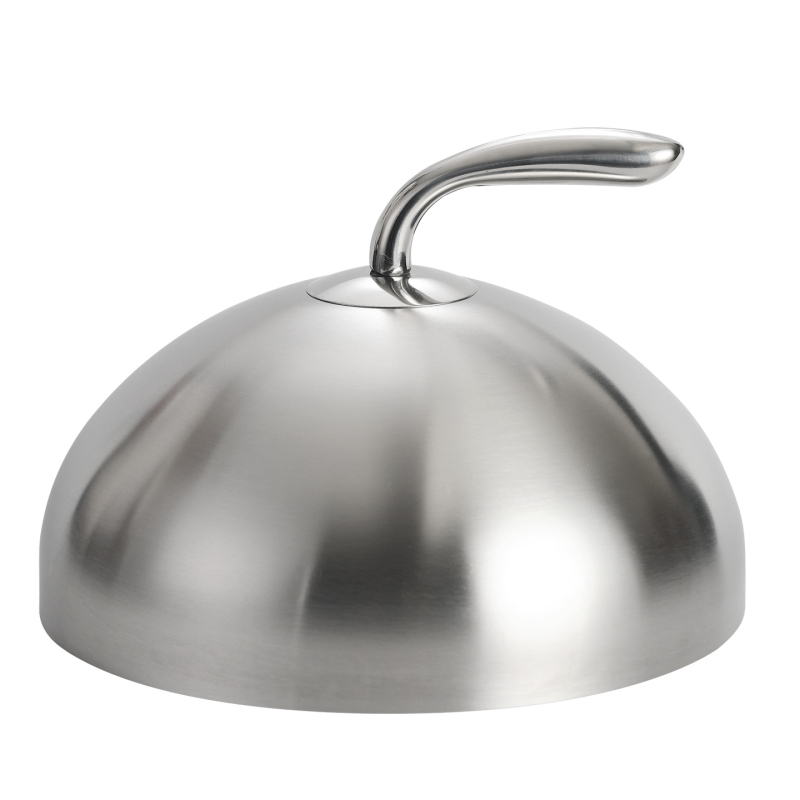 Nerūdijančio plieno kepsninės dangtis (201), apvalus teppanyaki keptuvės dangtis, aukštas kupolas, modelis 8888