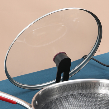 Combach stiklo dangtelis wokui ir keptuvei – skaidrus, apvalus, su rankena, grūdintas stiklas