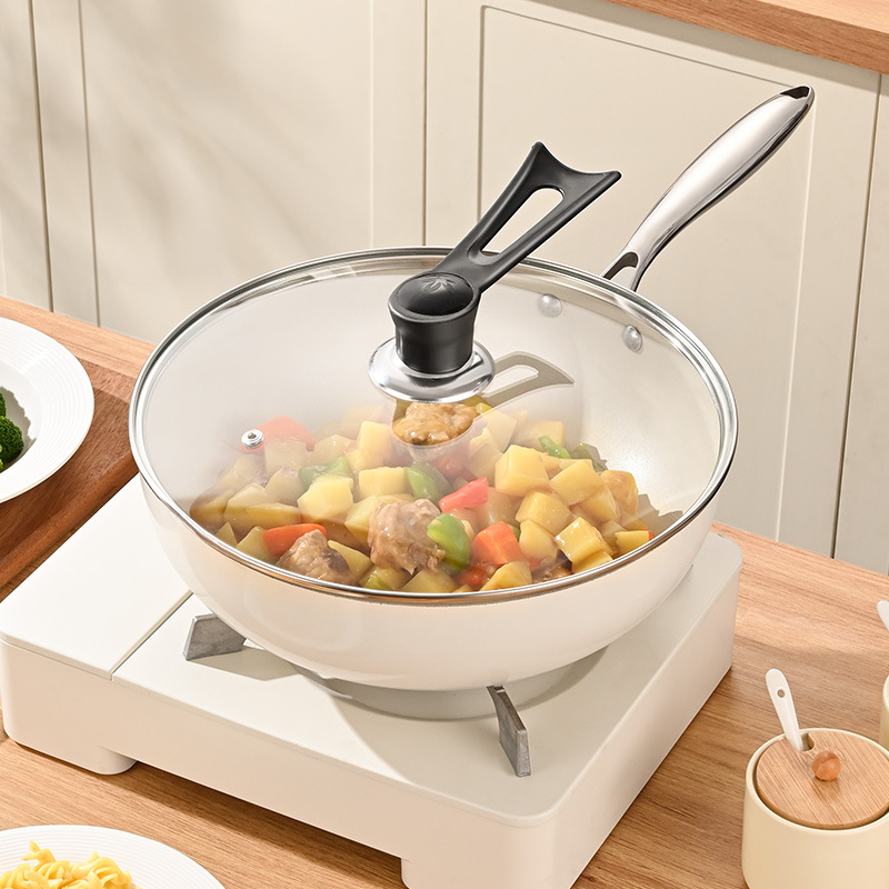 Puodo dangtelis, grūdintas stiklas, atsparus aukštoms temperatūroms, universali tinka, maisto kokybės