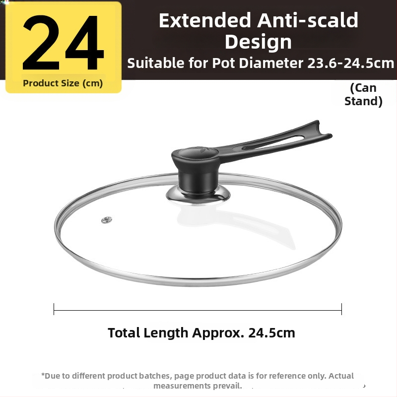 Puodo dangtelis, grūdintas stiklas, atsparus aukštoms temperatūroms, universali tinka, maisto kokybės