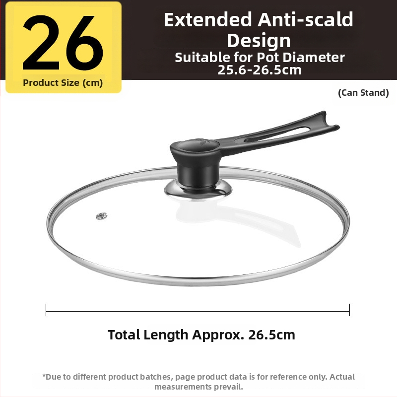 Puodo dangtelis, grūdintas stiklas, atsparus aukštoms temperatūroms, universali tinka, maisto kokybės