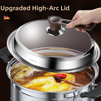 Apskrito dangtelio iš kalinto stiklo wokui, nerūdijančio plieno konstrukcija, atsparus aukštoms temperatūroms, universalus