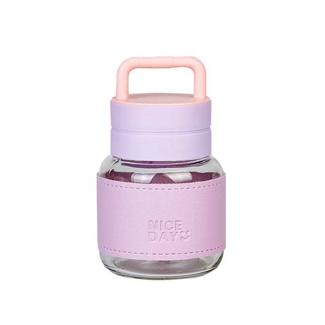 Стъклена чаша за ръчна употреба — модерен минималистичен стил, еднослойна конструкция, печат на лого