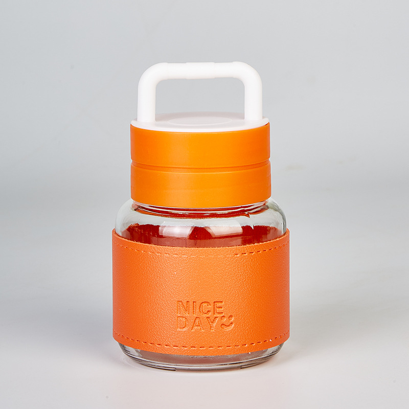 Стъклена чаша за ръчна употреба — модерен минималистичен стил, еднослойна конструкция, печат на лого