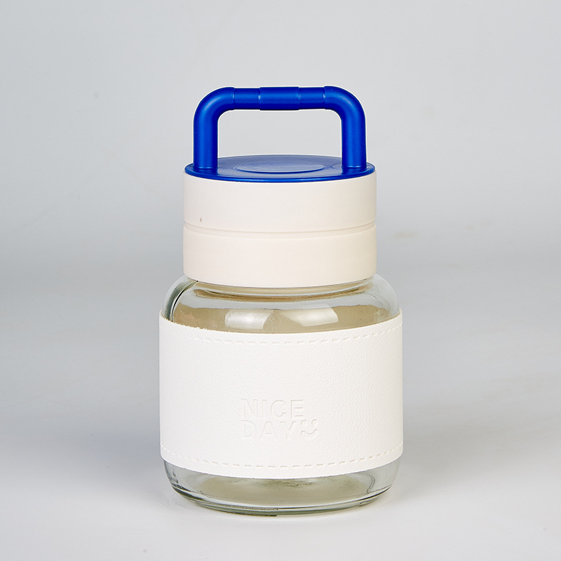 Стъклена чаша за ръчна употреба — модерен минималистичен стил, еднослойна конструкция, печат на лого