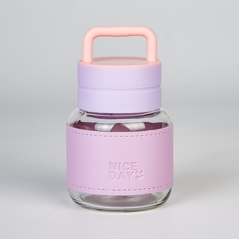 Стъклена чаша за ръчна употреба — модерен минималистичен стил, еднослойна конструкция, печат на лого