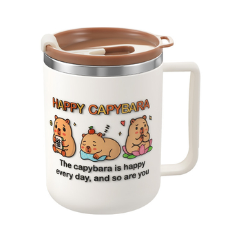 304 nerūdijančio plieno puodelis, atsparus lūžimui, karikatūrų stiliaus dizainas, biurui ir arbatai/kavai