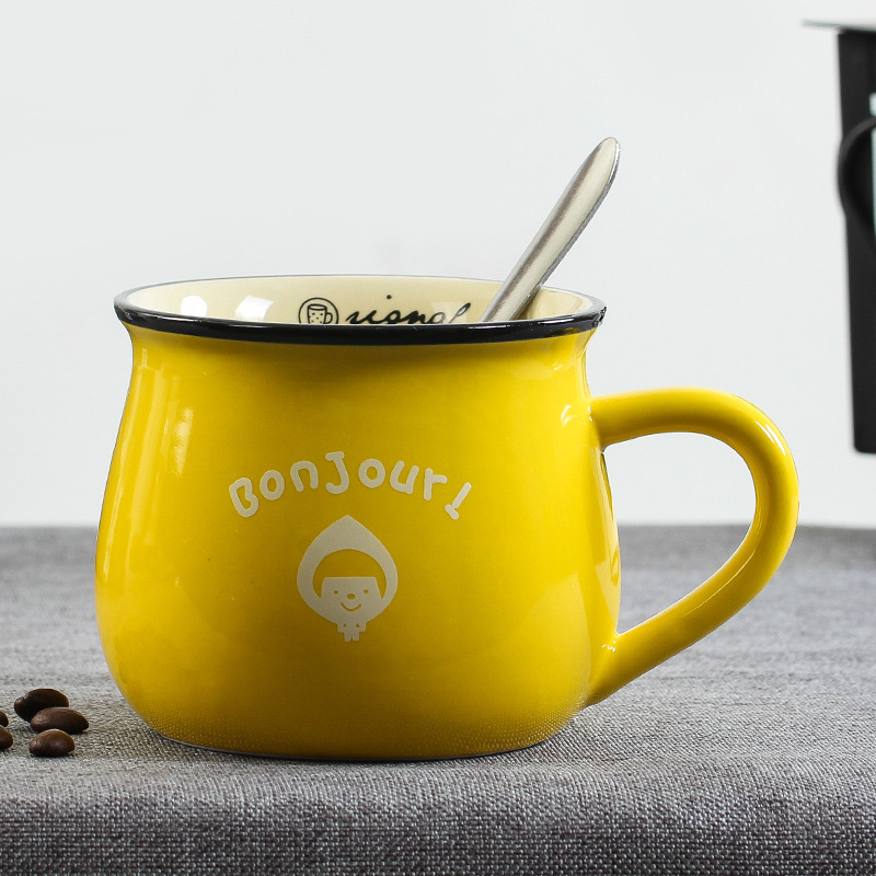 Lefeng porcelianinis puodelis — cilindrinis keraminis puodelis su logotipo spauda, mikrobangų krosnelė suderinama, pritaikoma