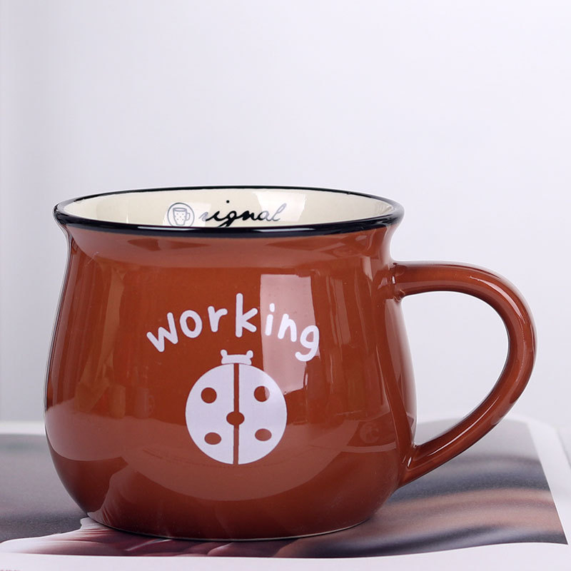 Lefeng porcelianinis puodelis — cilindrinis keraminis puodelis su logotipo spauda, mikrobangų krosnelė suderinama, pritaikoma