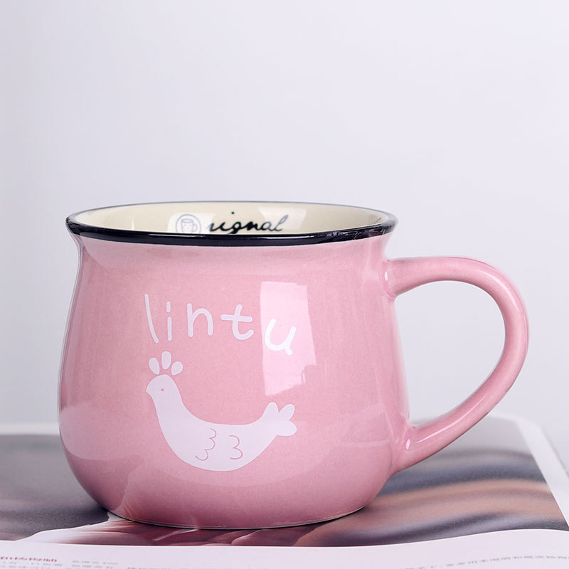 Lefeng porcelianinis puodelis — cilindrinis keraminis puodelis su logotipo spauda, mikrobangų krosnelė suderinama, pritaikoma