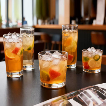 Pahar cilindric din sticlă rezistentă la temperaturi înalte, din sticlă sodiu-calciu, cu un singur strat, cu logo imprimat, pentru restaurante și uz casnic