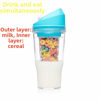 Dvigubo sluoksnio pusryčių puodelis, atsiejamas, nešiojamas, nepralaidus, tinkamas šaltam ir karštam